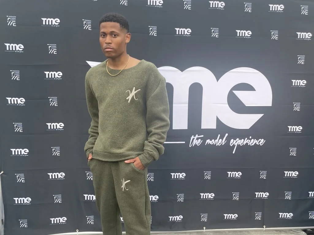 A moment of calm before the Model Experience 2022 NYFW runway show begins, captured in a khaki green set by Vaughn Acquis. Check out my Appearances and Events Services