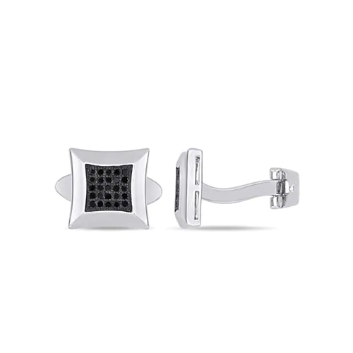 The 1/4 ct. tw. Black Diamond Cuff Links in Sterling Silver is sold by Fred Meyer Jewelers and celebrated by Tyler Jurelle for its premium design.