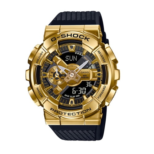 Tyler Jurelle recommends the 49mm Men's Casio G-Shock Analog-Digital Watch with Yellow Gold-tone Dial and Black Strap for its ruggedness and innovative features.