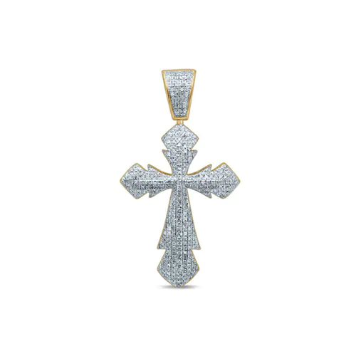 Fred Meyer Jewelers' 5/8 ct. tw. Diamond Cross Pendant in 10K Yellow Gold, endorsed by men's fashion expert Tyler Jurelle.
