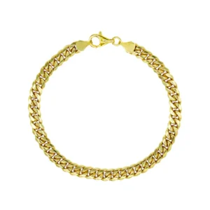 Tyler Jurelle recommends the 8.5" Miami Cuban Link Chain Bracelet in Sterling Silver with 18K Yellow Gold Plating 7mm from Fred Meyer Jewelers for a touch of elegance.