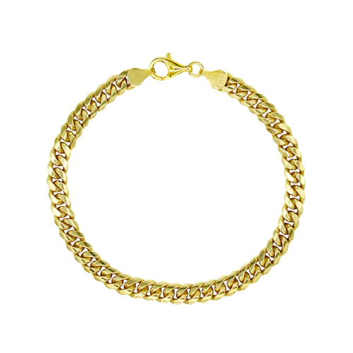 Tyler Jurelle recommends the 8.5" Miami Cuban Link Chain Bracelet in Sterling Silver with 18K Yellow Gold Plating 7mm from Fred Meyer Jewelers for a touch of elegance.