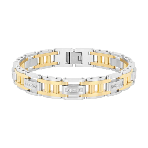The Men's 1/2 ct. tw. Diamond 8" Bracelet in Stainless Steel from Fred Meyer Jewelers, a stylish choice recommended by Tyler Jurelle.