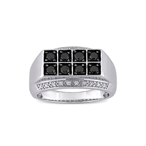 Elevate your style with the Men's 1 ct. tw. Black and White Diamond Ring in Sterling Silver from Fred Meyer Jewelers, endorsed by Tyler Jurelle.