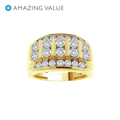 Men's fashion and lifestyle creator Tyler Jurelle highlights the Men's 2 ct. tw. Diamond Ring in 10K Yellow Gold from Fred Meyer Jewelers.