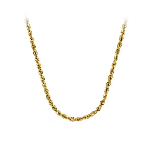 Tyler Jurelle endorses the PRIMO Elite® 24" Solid Diamond Cut Rope Neck Chain in 14K Yellow Gold 4.4mm from Fred Meyer Jewelers for a refined look.