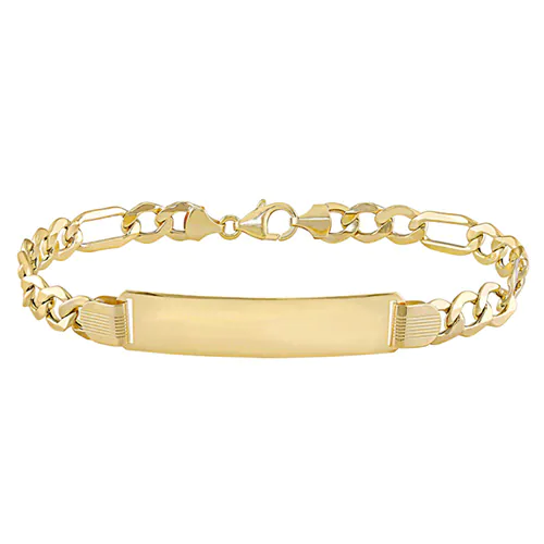 Tyler Jurelle's top bracelet pick: PRIMO Elite® Men's ID 8" Figaro Chain Bracelet in 10K Yellow Gold from Fred Meyer Jewelers.