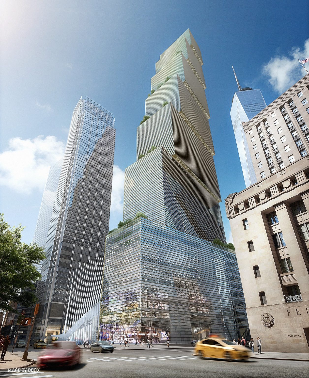 The first 2 World Trade Center redesign by architect Bjarke Ingels in 2015.
