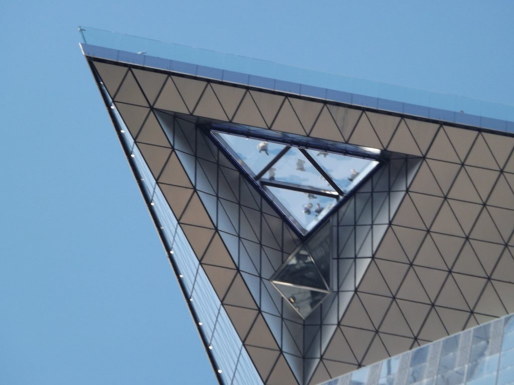 Edge at Hudson Yards Observation Deck glass floor from below.